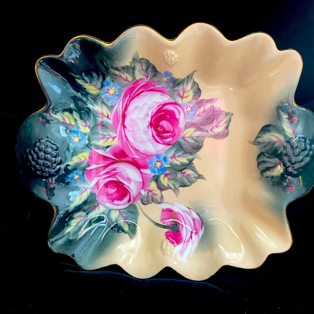 Antique Nippon Hand Painted Floral Bowl